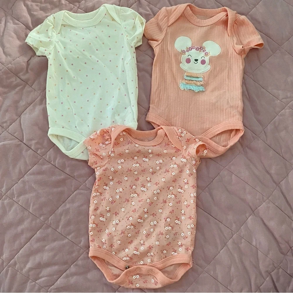 3 month carters girl onesie bundle